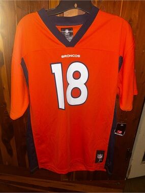 NFL Broncos Orange #18 Replica Football Jersey - Men's